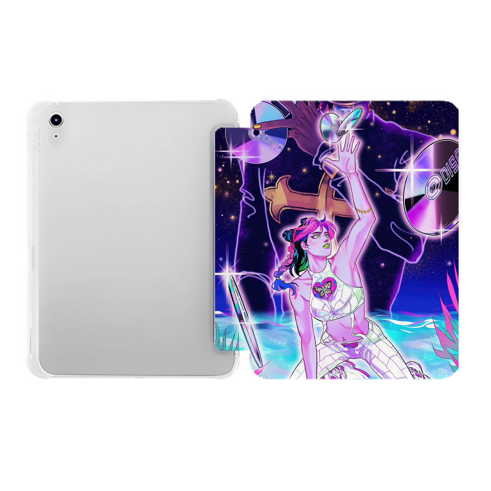 （画像用） ジョジョの奇妙な冒険 JoJo's Bizarre Adventure IPad ケース ペン収納付き 三つ折りスタンド PUレザー×シリコン 対応機種9.5/10.5/10.9インチ